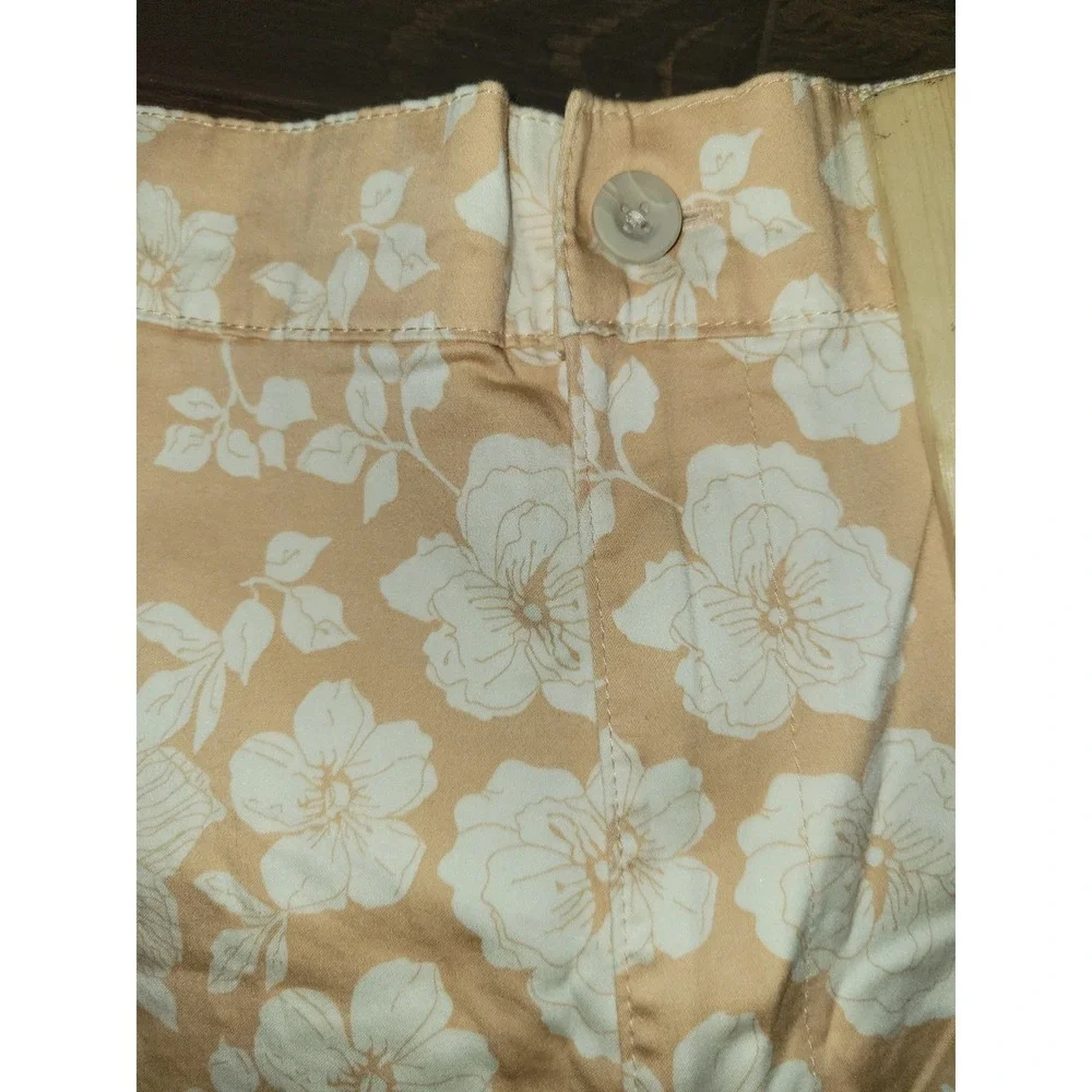 Jachs Girlfriend‎ Tan Floral Stretch Sateen Shorts XL NWT 175194 900